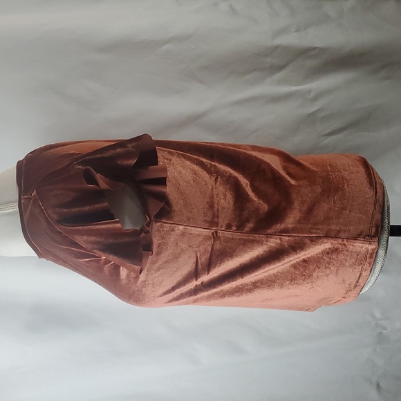 🍎2 Items/$12 Joyfolie Bridget flutter sleeve velvet top in Mahogany size Medium - Picture 4 of 10